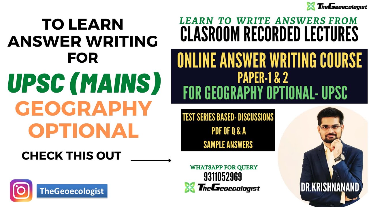 Answer Writing Course-Geography Optional-UPSC - Geoecologist