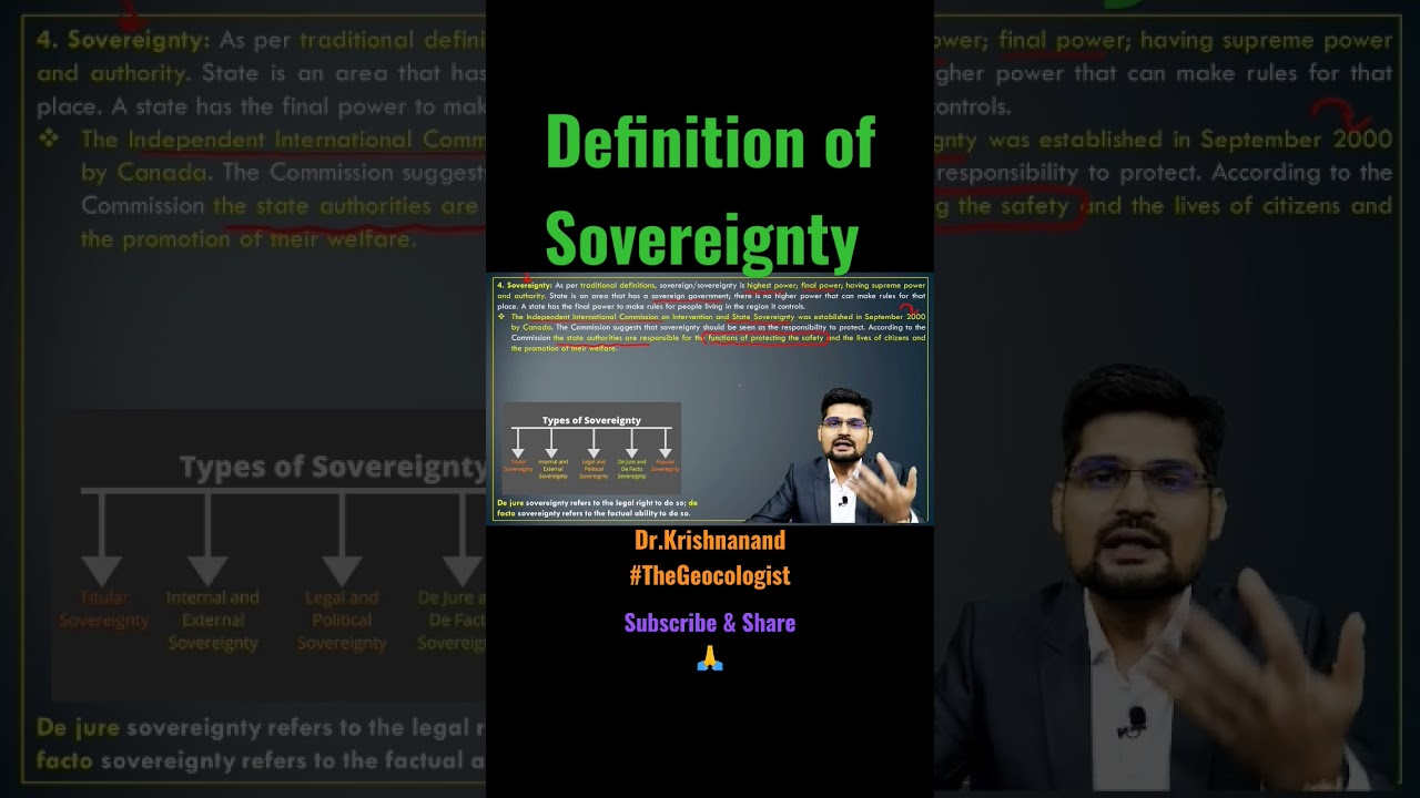 Definition of Sovereignty-Political Geography-Geoecologist #shorts