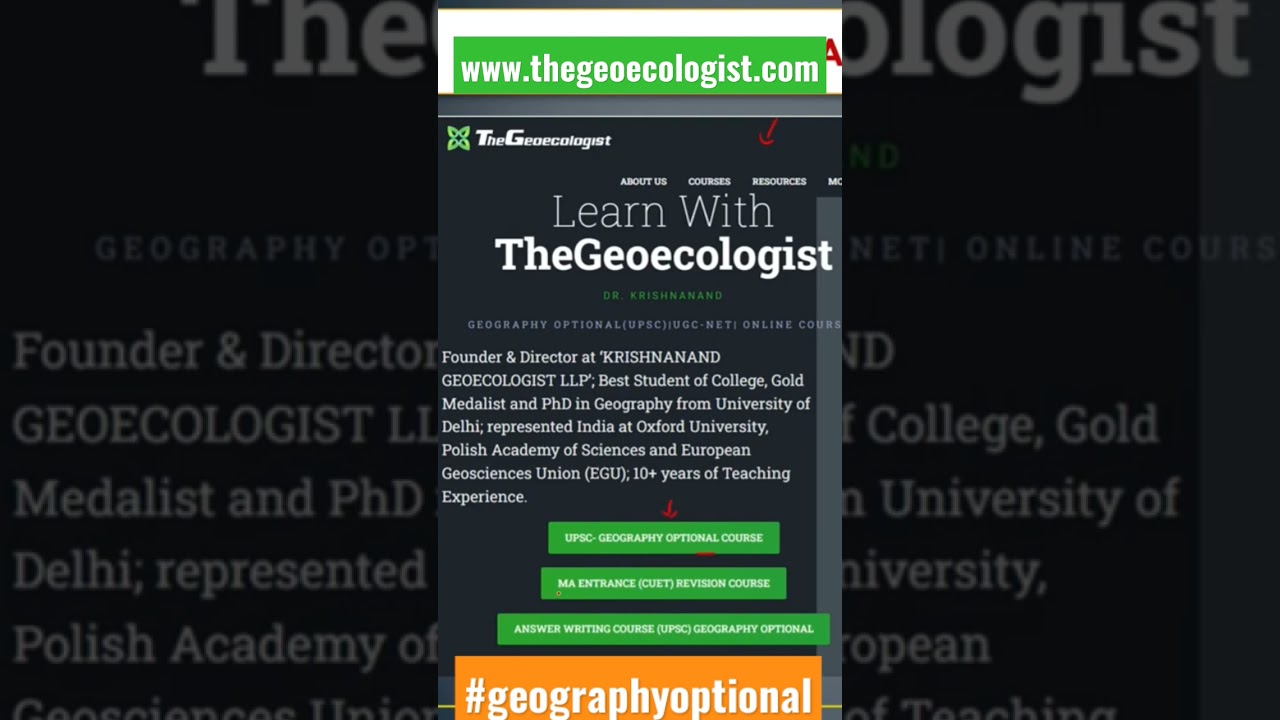 Cheapest Geography Optional Course- M.A Geography Entrance Course- Answer Writing (UPSC) #shorts