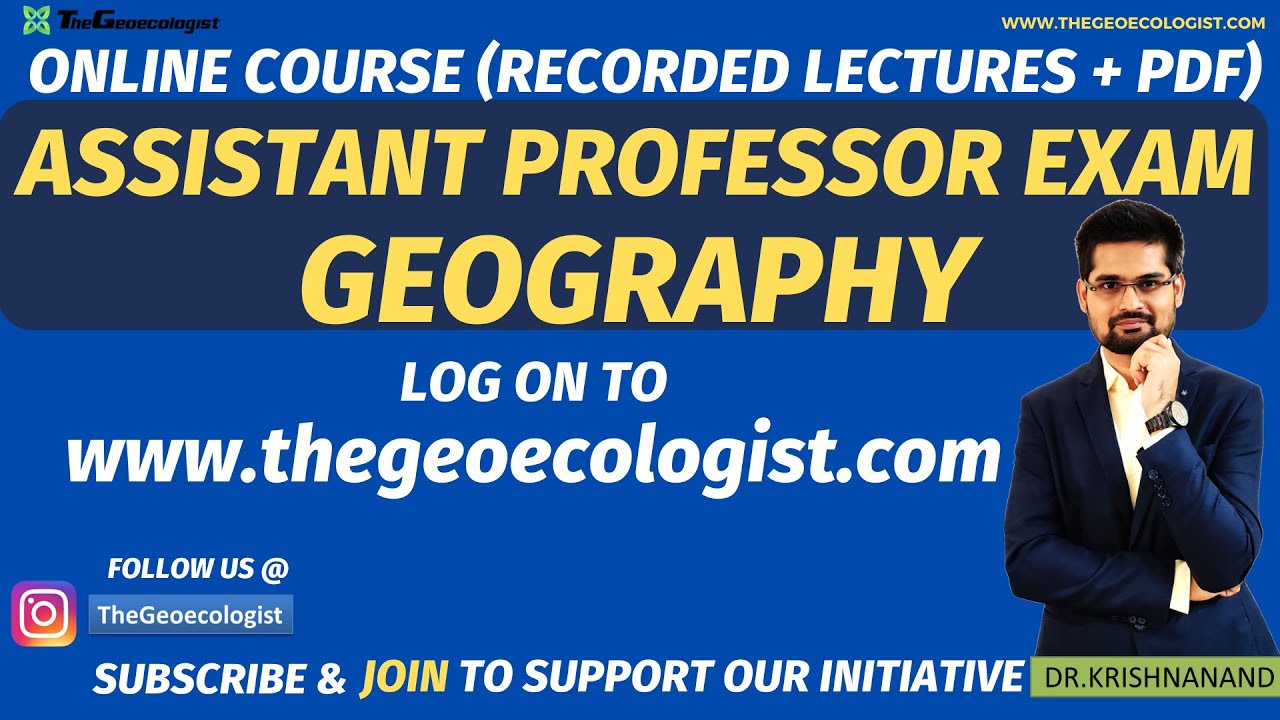 Assistant Professor Geography Exam- UGC NET-Online Course
