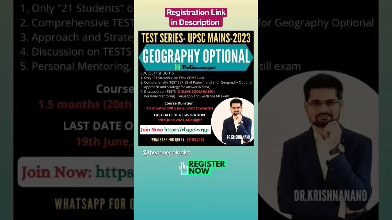 Geography Optional Test Series- Mains 2023 #upsc #shorts