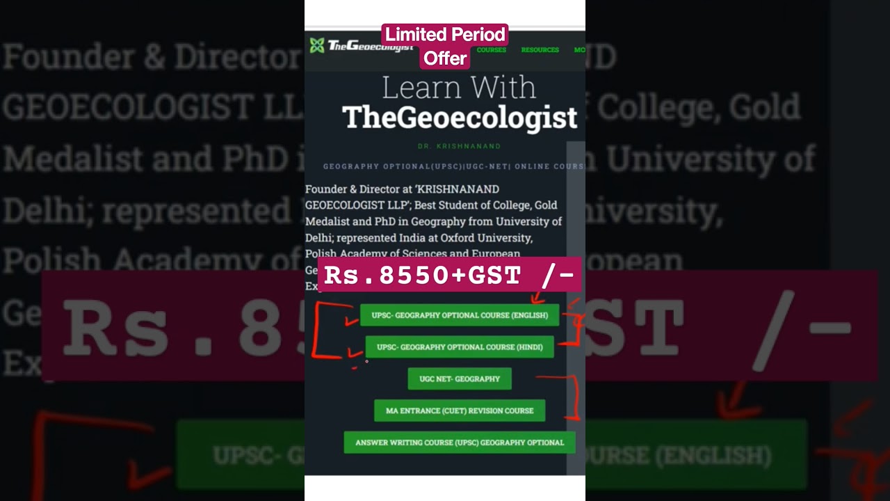 Geography Optional UPSC-Best Online Course -TheGeoecologist #shorts