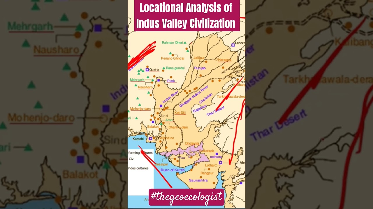 Geographical Analysis of Indus Valley Civilization #shorts