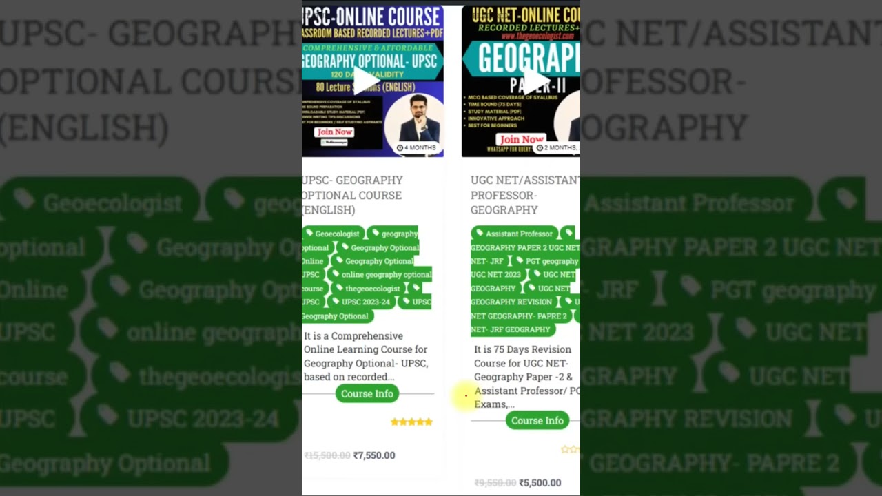 Geography Optional Course- ugc net #upsc #viral #shorts