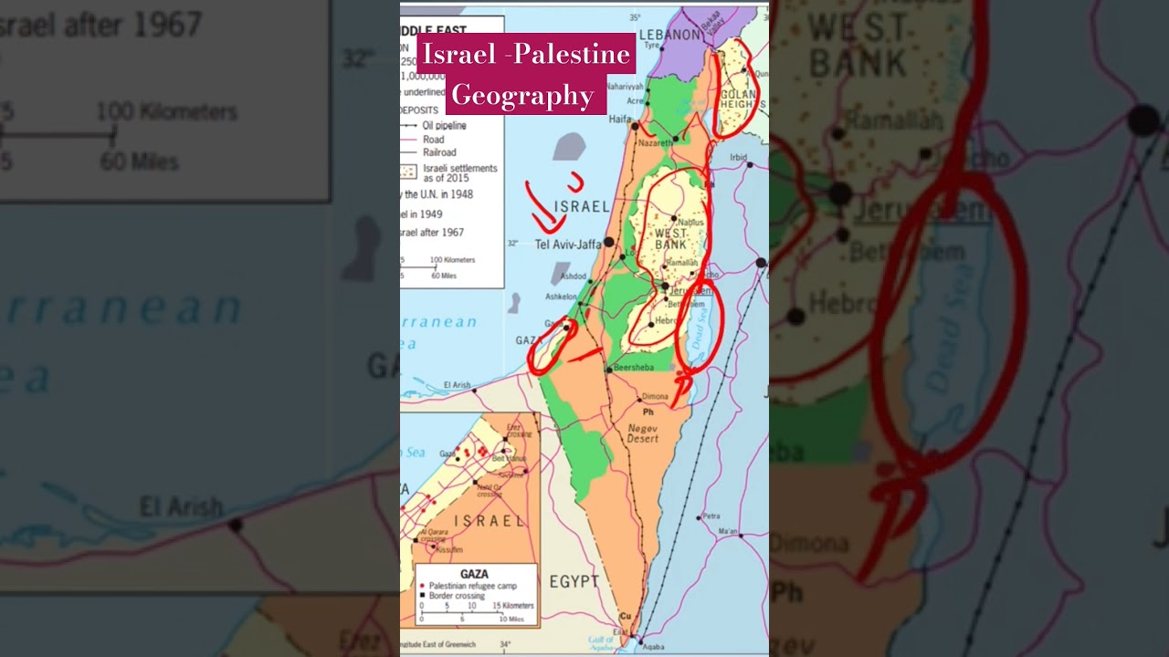 Geography of Israel - Palestine -Geopolitics #shorts #viral #upsc