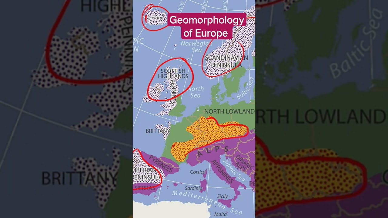 Geomorphology of Europe - Geography of Europe #upsc #viralvideo #shorts