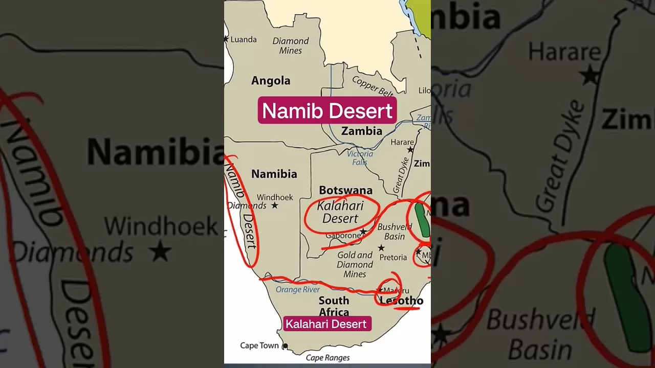 Namib Desert - Kalahari Desert #upsc #viral #shorts