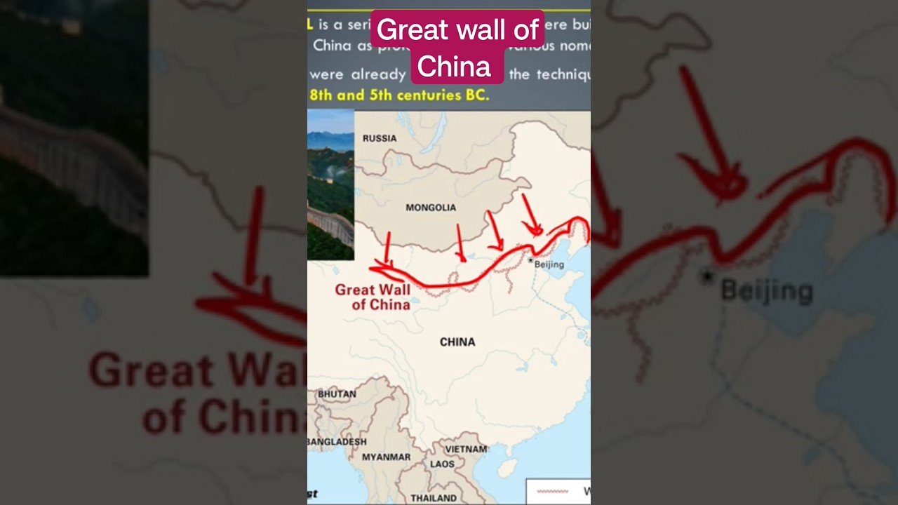 The Great Wall of China- Geography of China #shorts