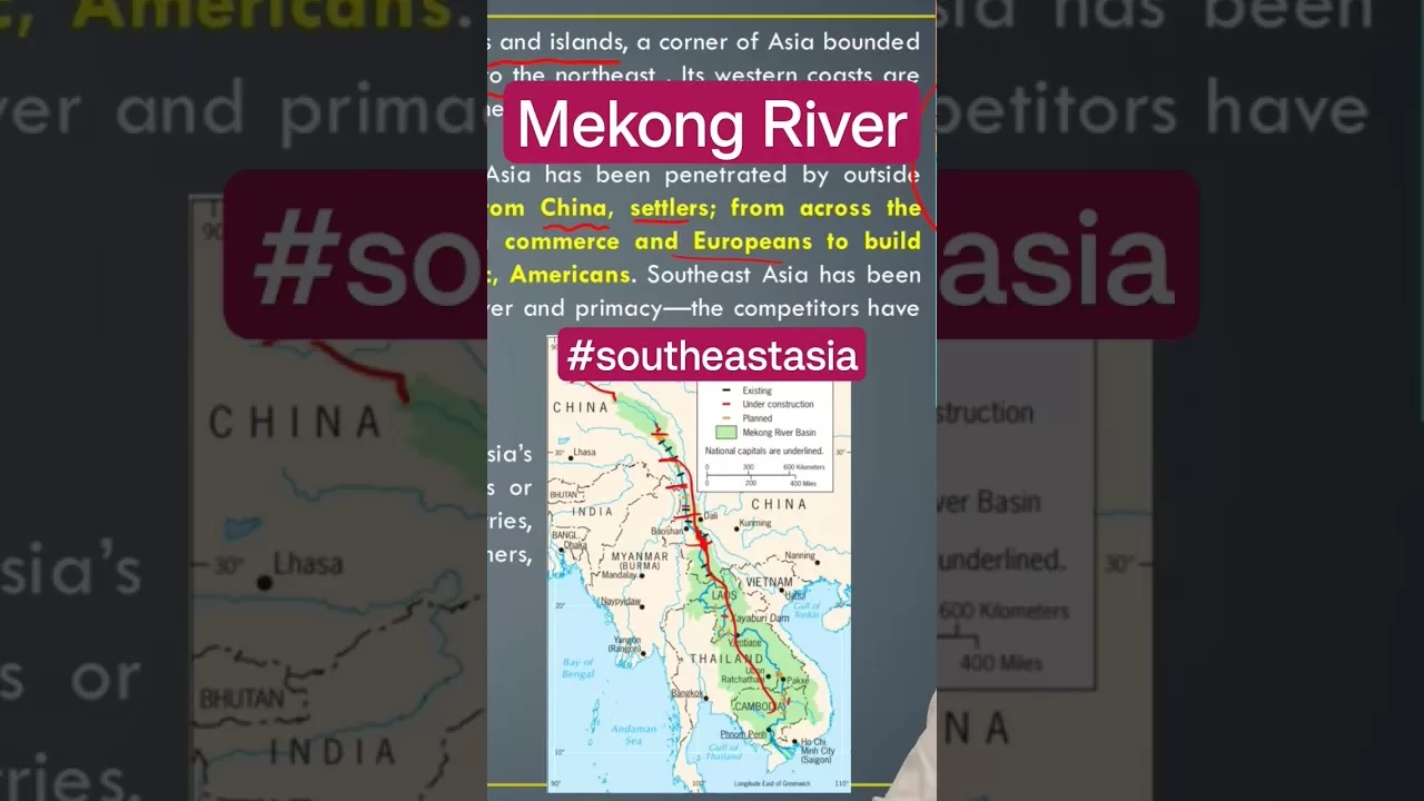 Mekong River- crossing five countries - thegeoecologist #upsc #shorts