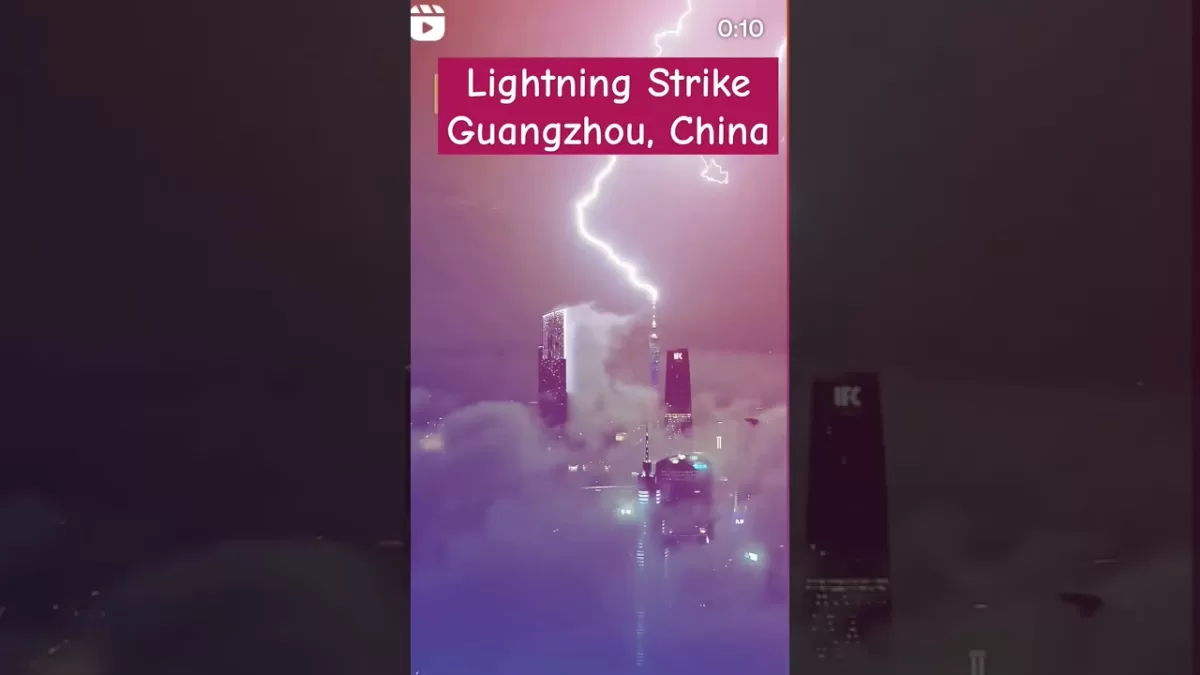 Lighting Strikes Canton Tower-Guangzhou #chinanews  #viral #shorts #news