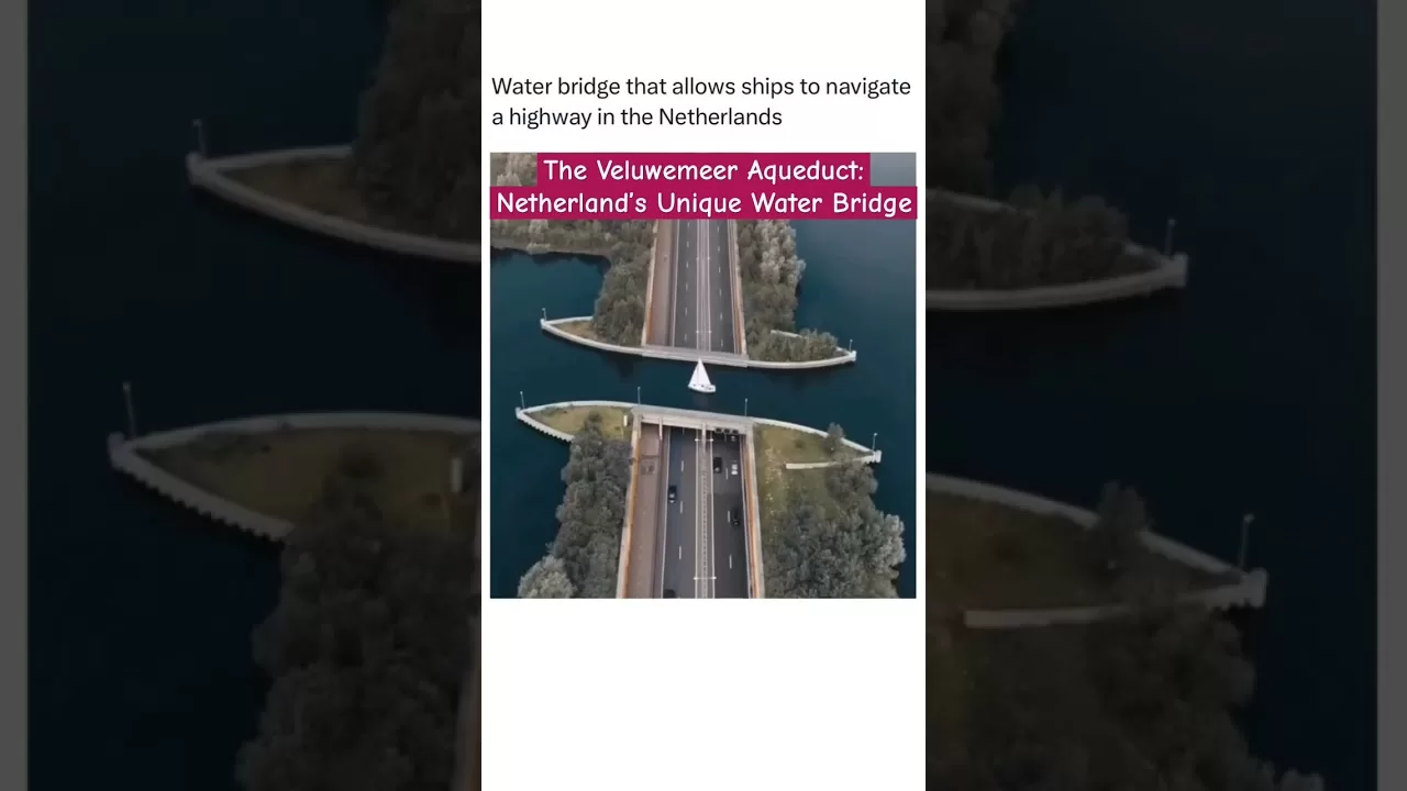 The Veluwemeer Aqueduct: Netherland’s Unique Water Bridge #aqueduct #viral #shorts