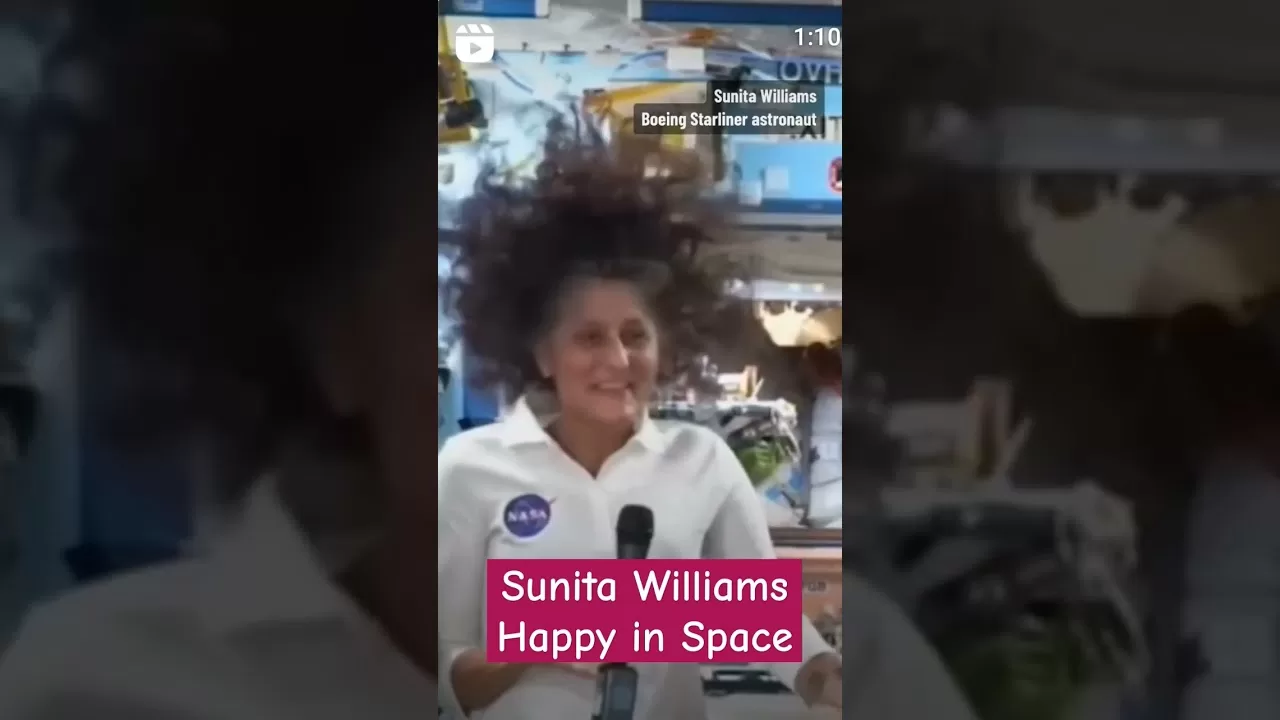 Sunita Williams Happy In Space #sunitawilliams #boeingstarliner #astronaut #shorts